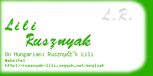 lili rusznyak business card